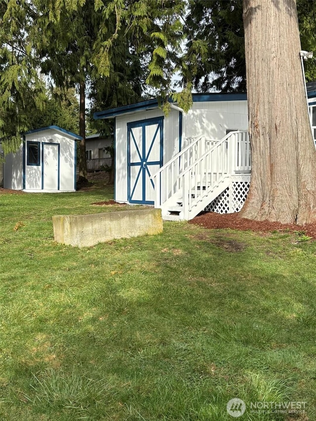 view of shed