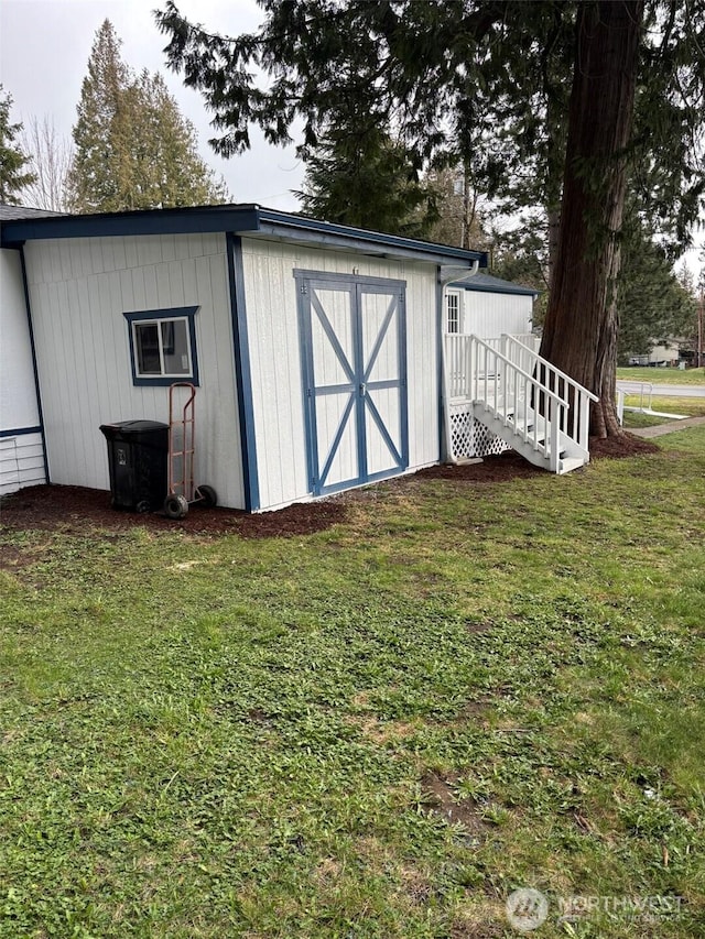 view of shed