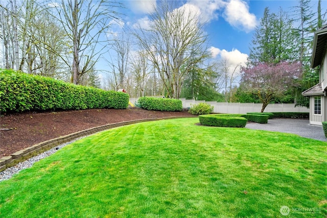 view of yard with fence