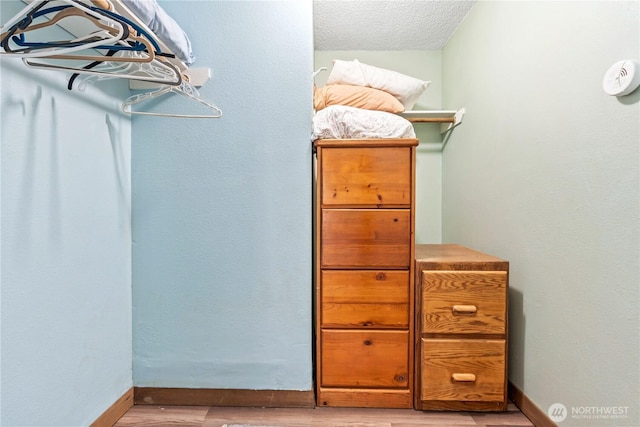 spacious closet featuring light wood-type flooring