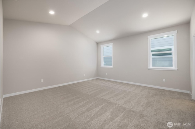 776 Parkland Loop, Sedro Woolley, WA 98284 - spare room with light carpet, lofted ceiling, baseboards, and recessed lighting