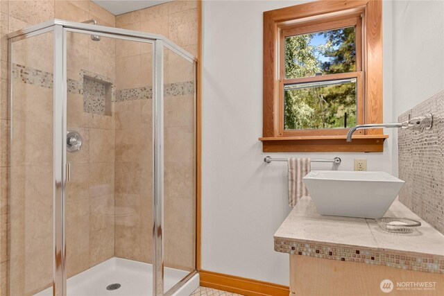 50 Sage Canyon Dr, Winthrop, WA 98862 - bathroom with a stall shower and a sink
