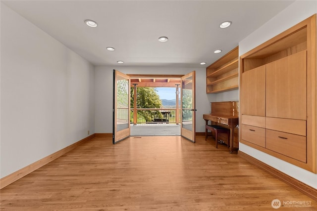 50 Sage Canyon Dr, Winthrop, WA 98862 - unfurnished bedroom with access to outside, light wood finished floors, and recessed lighting