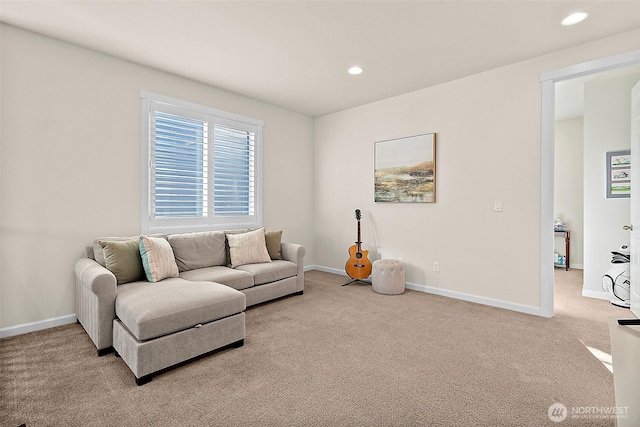15132 Tyee Dr E, Bonney Lake, WA 98391 - carpeted living room with recessed lighting and baseboards