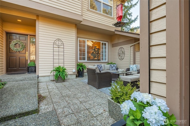 view of patio with an outdoor hangout area