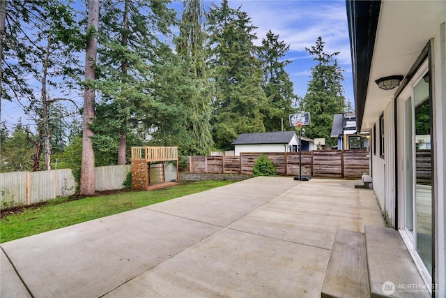 view of patio / terrace featuring a fenced backyard