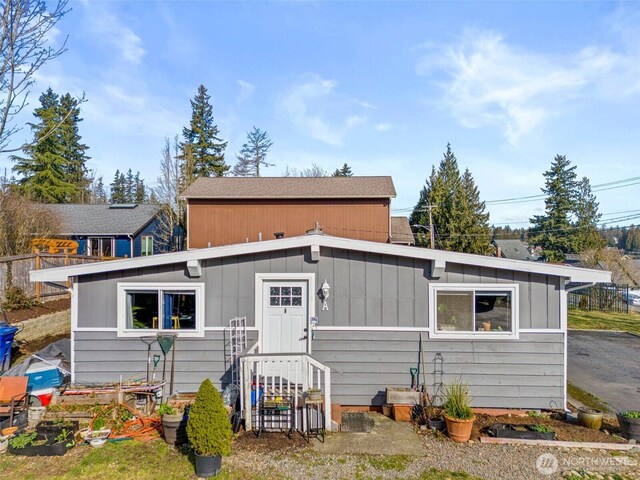 view of front of house with a shingled roof