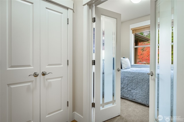 hall featuring french doors