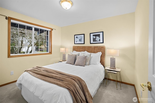 bedroom featuring baseboards and carpet floors