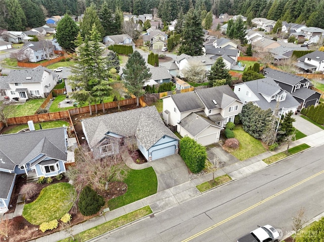 drone / aerial view with a residential view