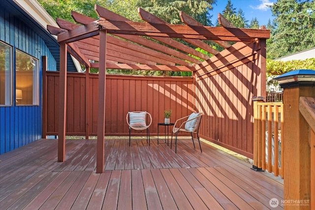 deck with a pergola