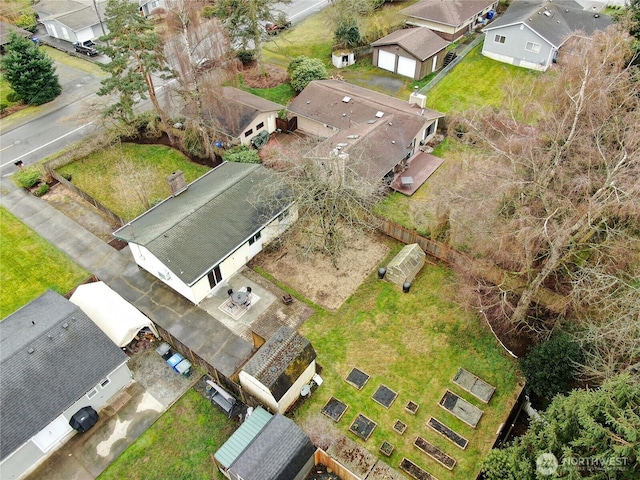 drone / aerial view with a residential view