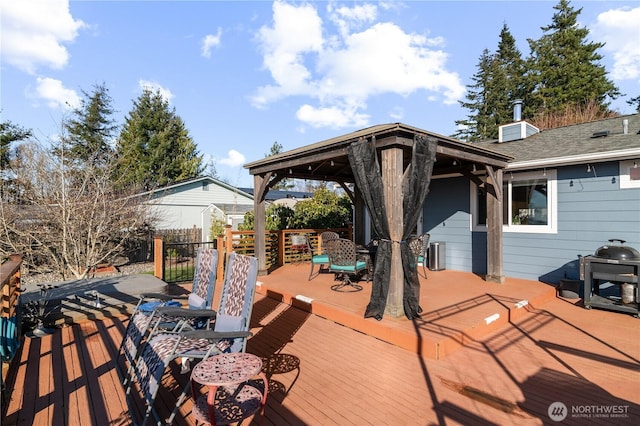 deck with a gazebo