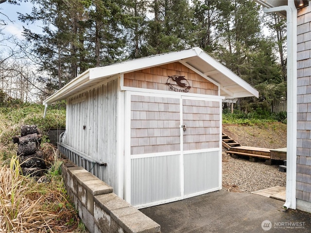 view of shed