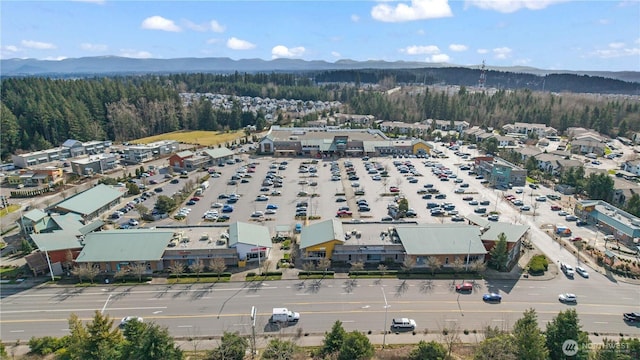 bird's eye view with a mountain view