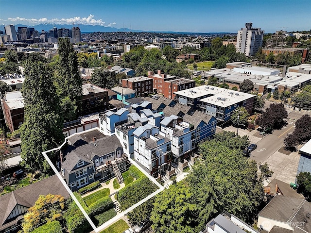 aerial view featuring a city view