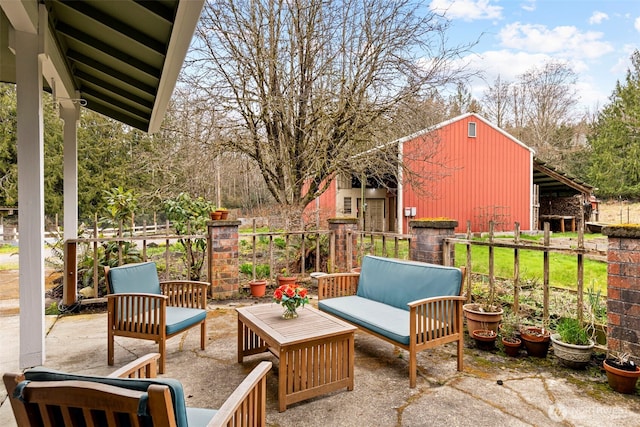 view of patio / terrace featuring an outdoor hangout area