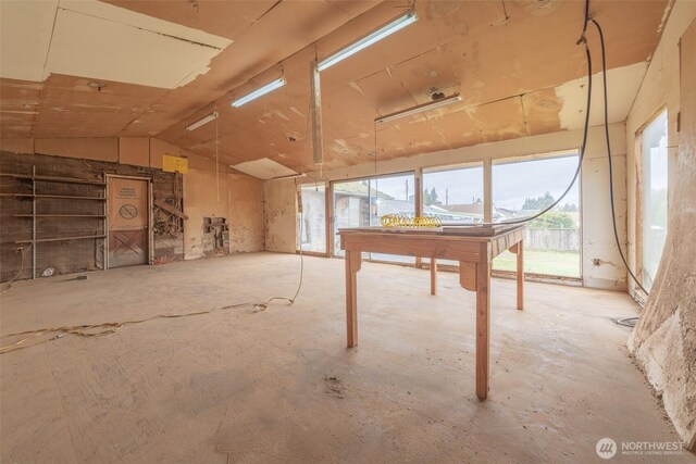 misc room featuring lofted ceiling