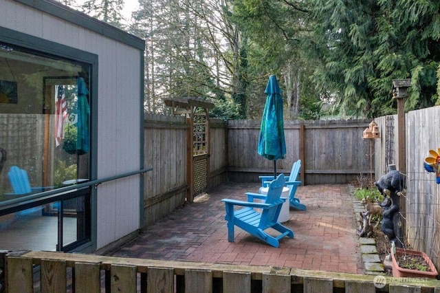 view of patio / terrace with a fenced backyard