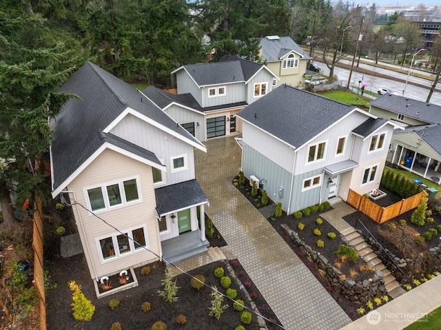 aerial view featuring a residential view