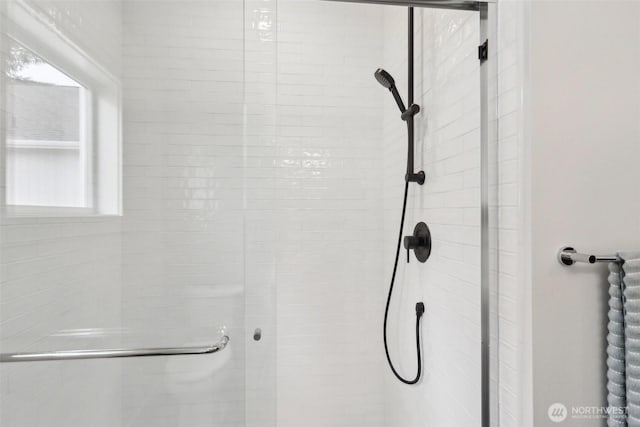 full bathroom with a shower stall