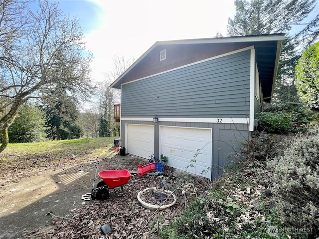 view of garage