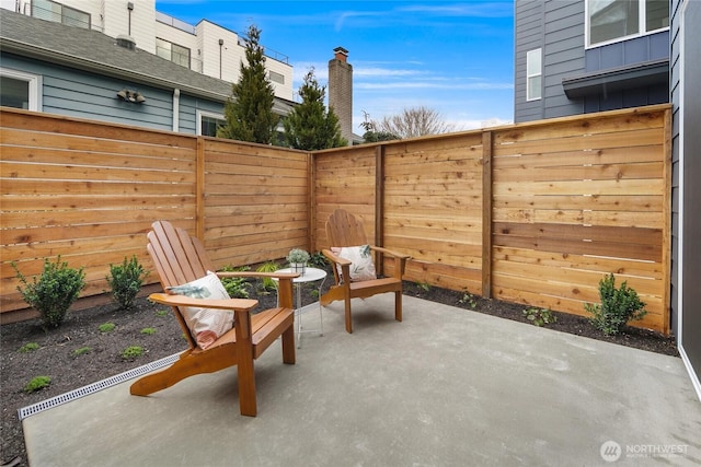 view of patio / terrace featuring a fenced backyard