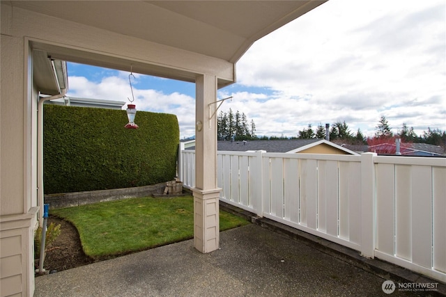 view of patio / terrace with fence