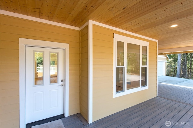 view of doorway to property