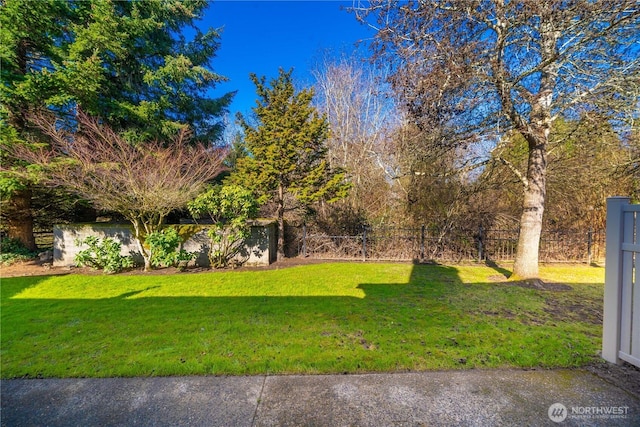 view of yard with fence