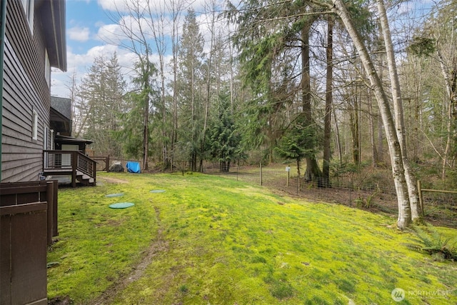 view of yard featuring fence