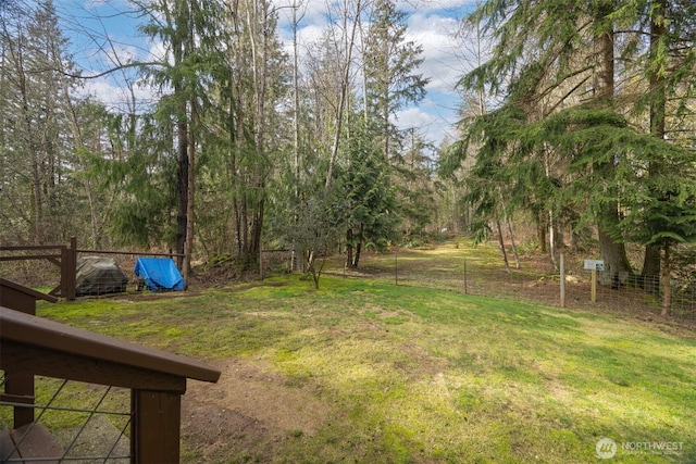 view of yard with fence