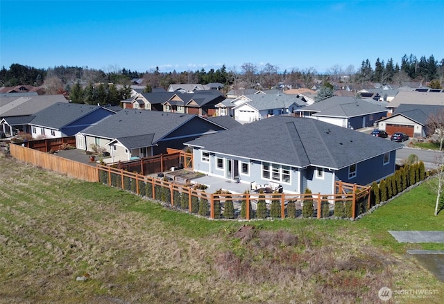 bird's eye view featuring a residential view