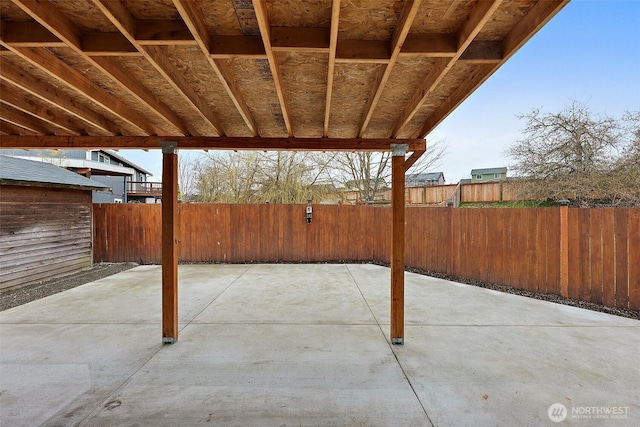 view of patio with a fenced backyard