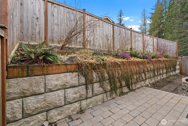 view of patio featuring a fenced backyard