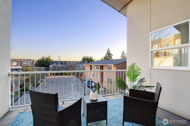 balcony featuring a residential view