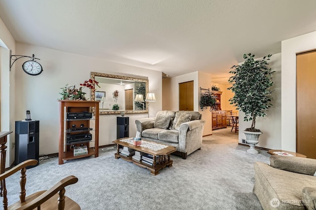 living room featuring carpet