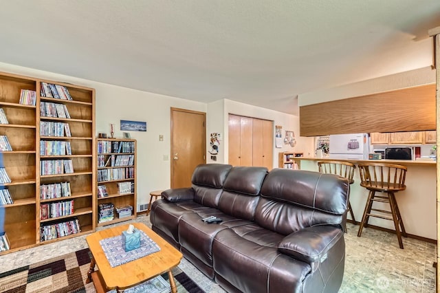 living area with baseboards