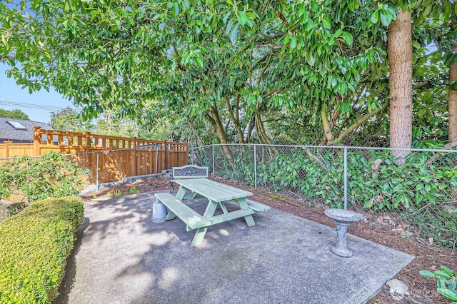 exterior space with a fenced backyard