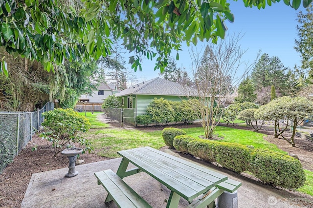 view of yard with fence