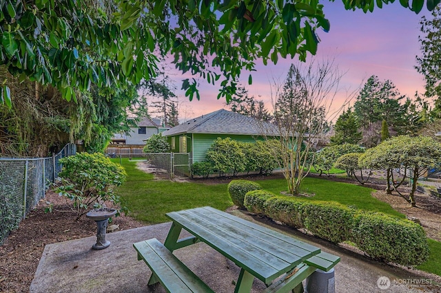 view of yard featuring fence