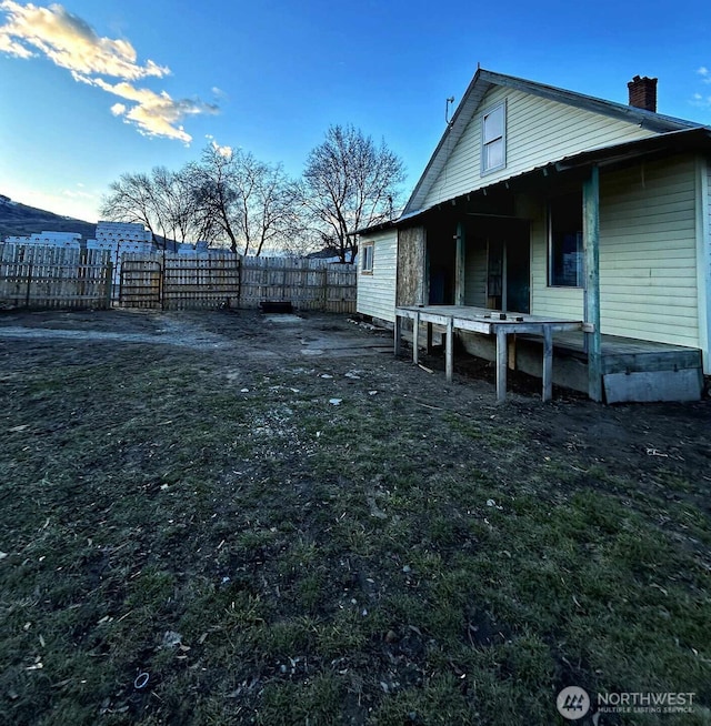 view of yard with fence