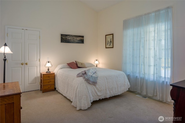 373 Eliza Rd, Lopez Island, WA 98261 - bedroom with light colored carpet and a closet