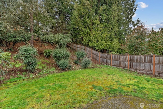 view of yard with fence