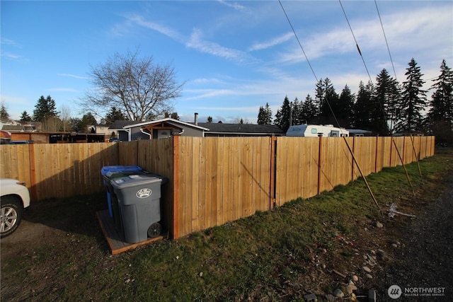 view of yard featuring fence