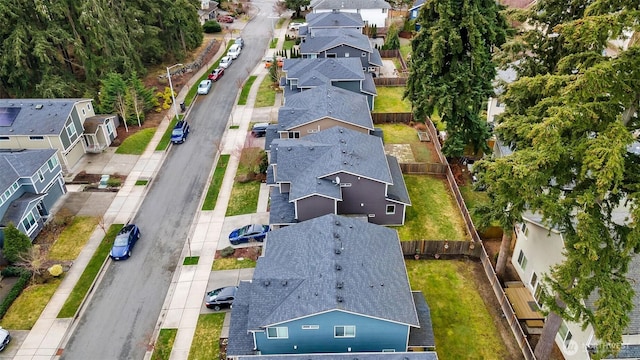 drone / aerial view with a residential view