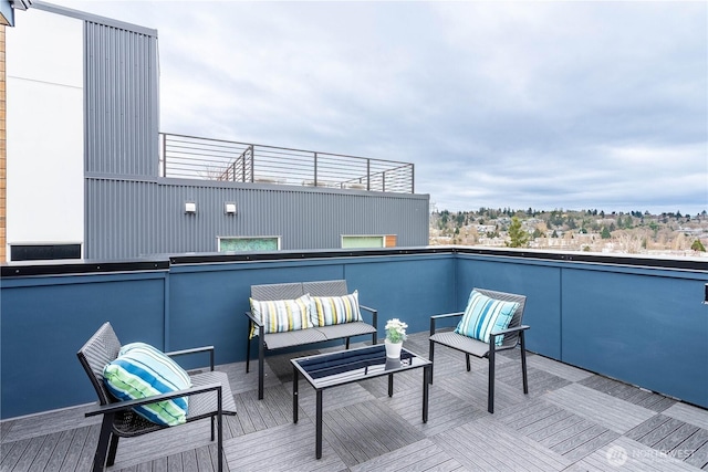 exterior space with an outdoor living space