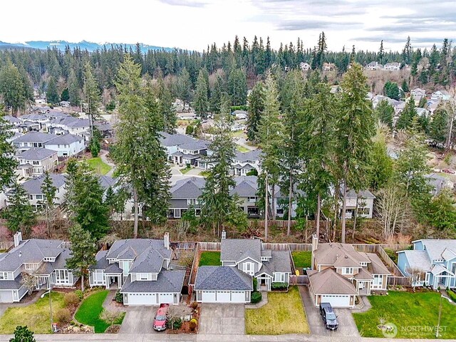 aerial view with a residential view