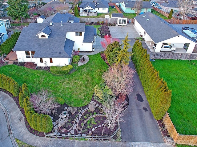 aerial view featuring a residential view