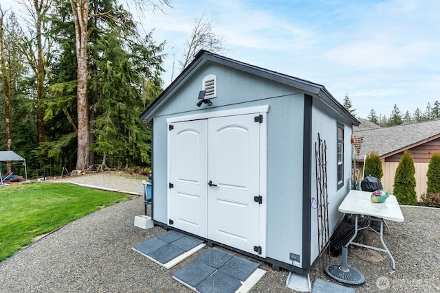 view of shed